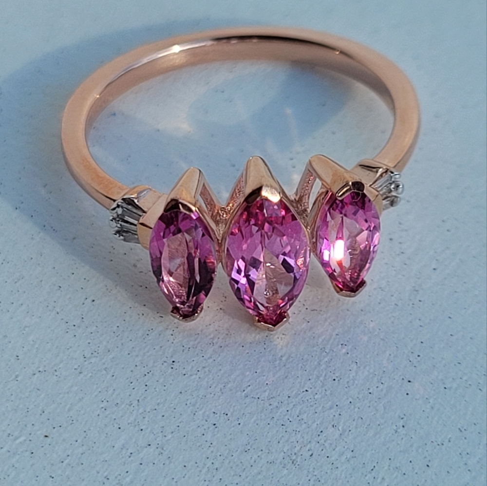Pink Topaz & Diamonds!NWOT